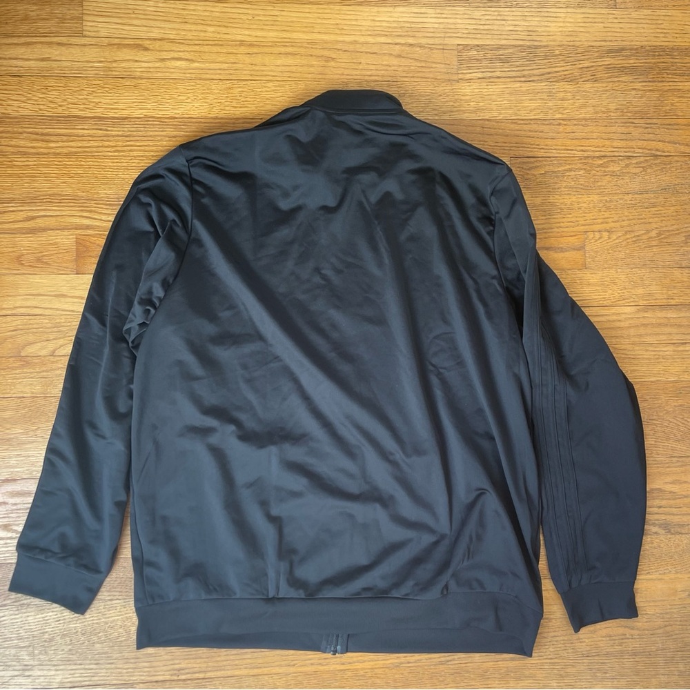 NEW Adidas Mens All Black Track Jacket Zip Up Regular Fit Size 2XL NWT - Picture 2 of 7